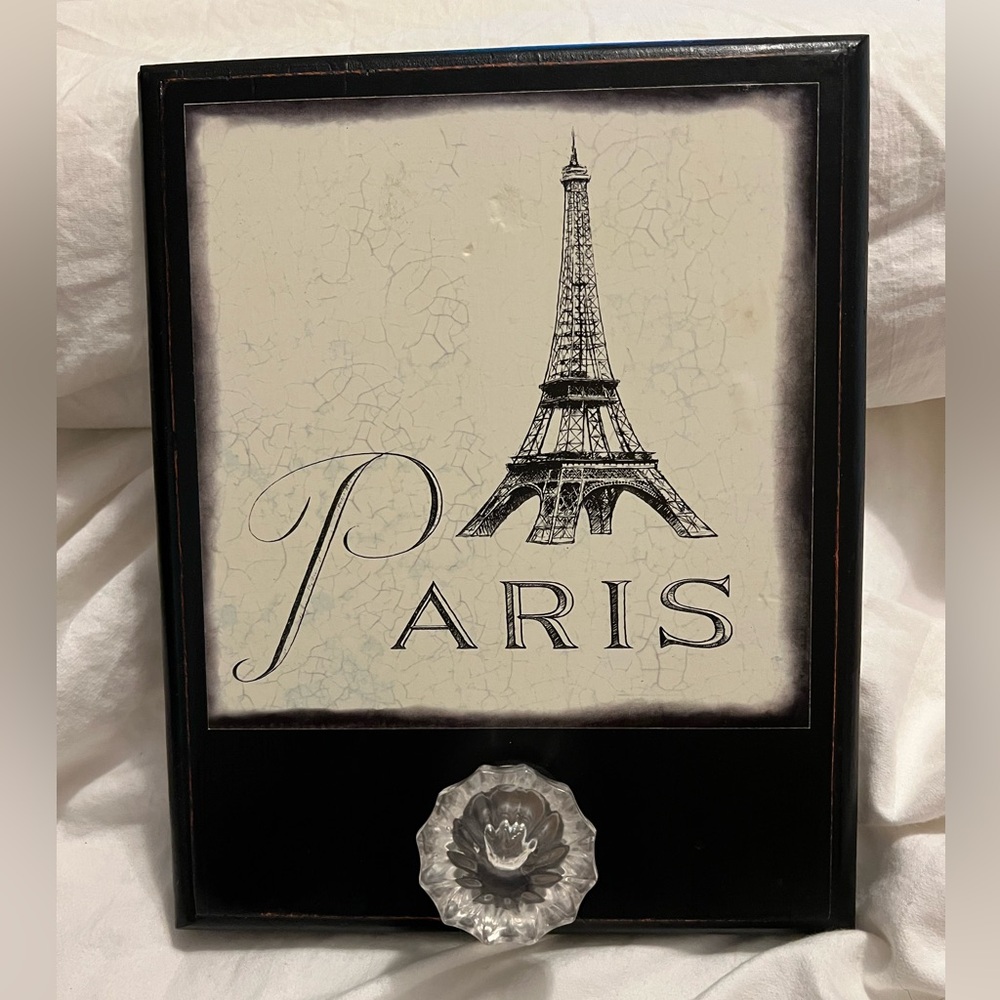 Paris Eiffel Tower Wall Art with Knob